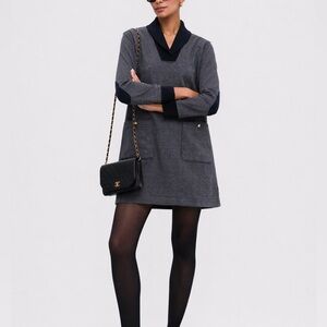 Tuckernuck Emerson Dress Black Plaid Pullover Mini Dress Contrast Collar XXL NWT